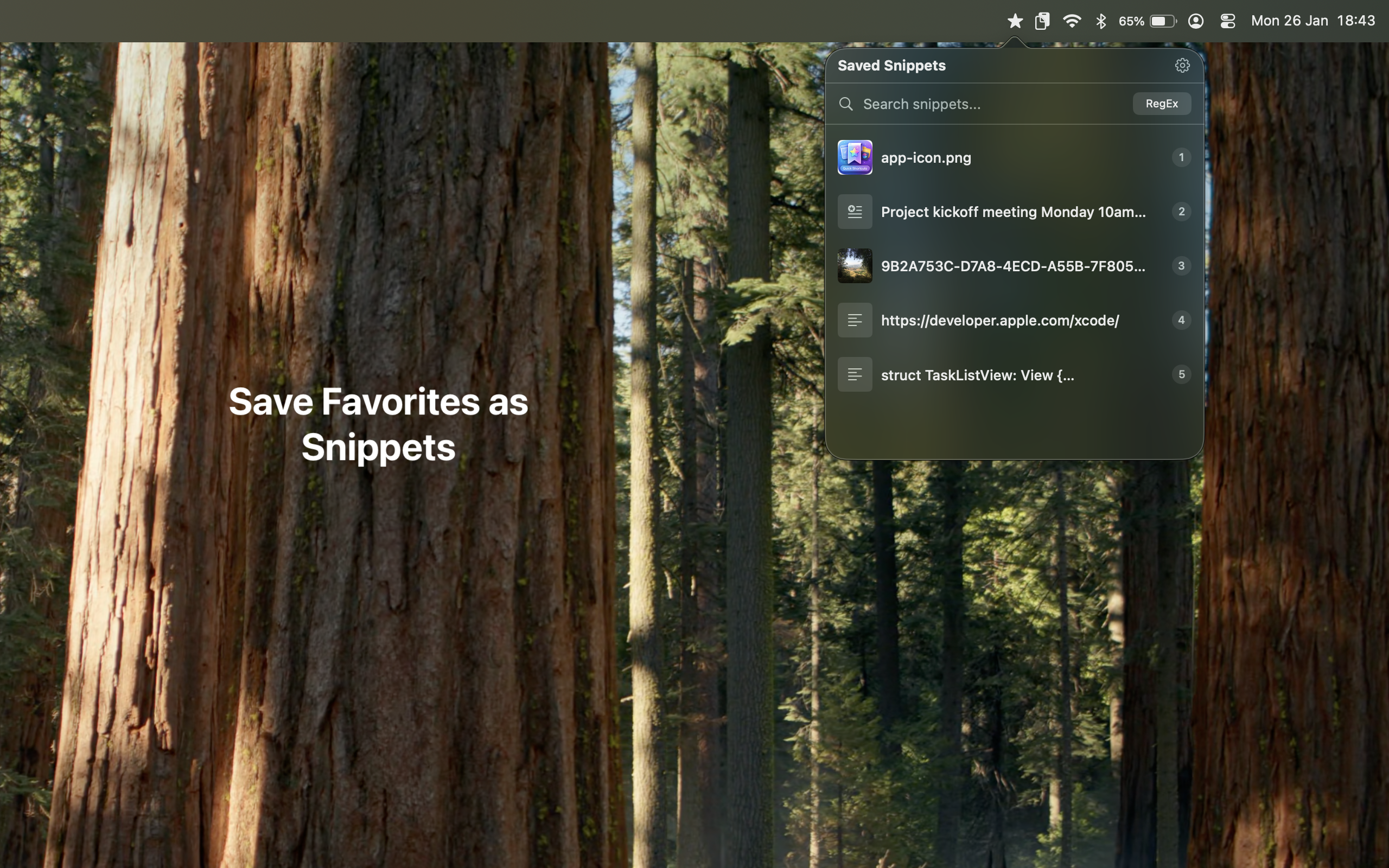 ClipboardMenu screenshot